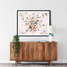 Peachy Rosa Flower Bouquet Skriv ut | KANVASTRYCK