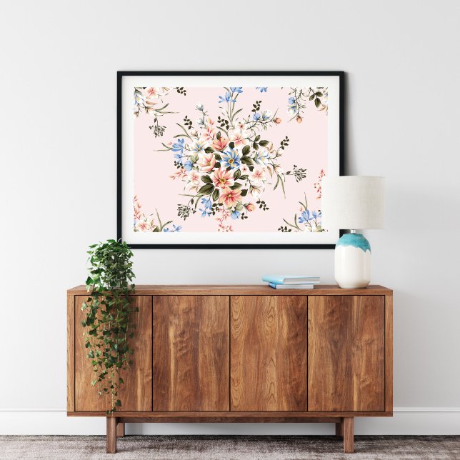 Peachy Rosa Flower Bouquet Skriv ut | KANVASTRYCK (Skapare uppladdad)