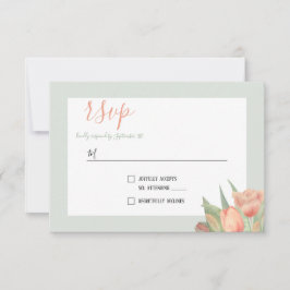 Peachy Rosa & Mint Vår Tulips OSA Kort