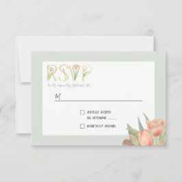 Peachy Rosa & Mint Vår Tulips OSA Kort