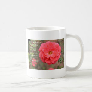 Peachy rosa ros för Psalm91:14 Kaffemugg