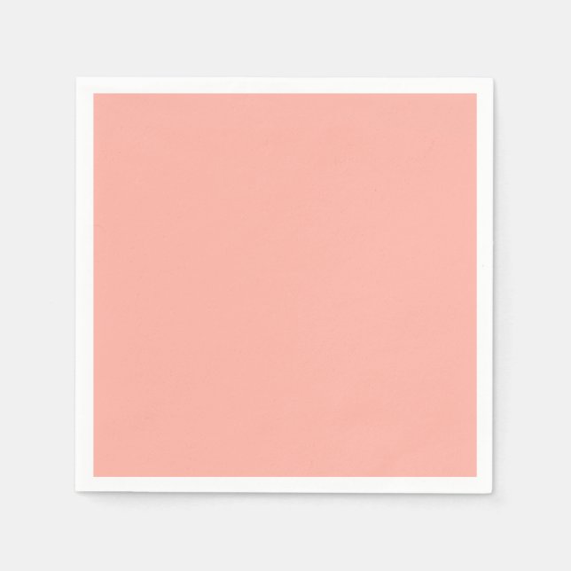 Peachy Rosa Solid Färg Pappersservett (Framsidan)