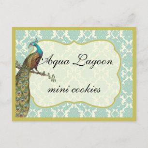 Peackcock Dessert eller Candy Buffet Bord Sign Vykort
