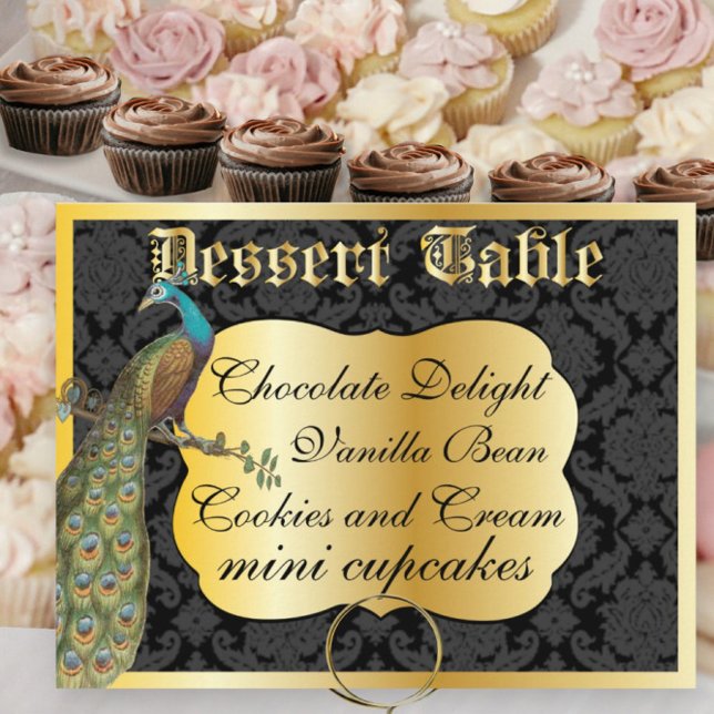 Peackcock Guld Dessert eller Candy Buffet Bord Sig Vykort (Skapare uppladdad)