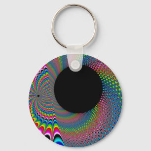 Peackock A delic - Fractal Art Nyckelring