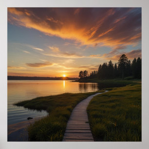 Peacnice Sunset liggande vibes Poster