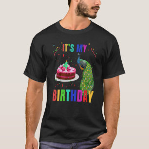 Peacock 4e födelsedagen Cute Birds Animal Graphics T Shirt