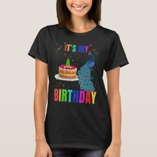 Peacock 8th Birthday Cute Birds Animal Graphics T Shirt