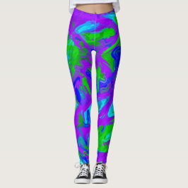Peacock Abstrakt Watercolor Leggings