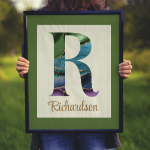 Peacock Agate Brev R-Personligen Poster