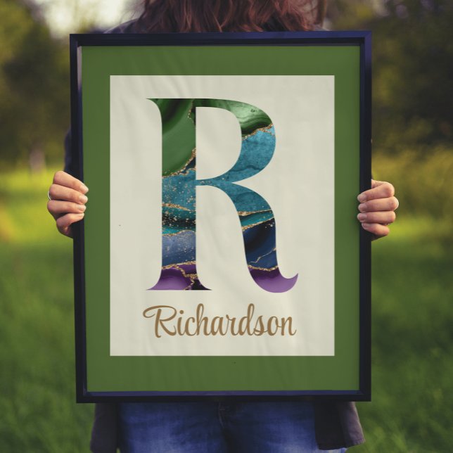 Peacock Agate Brev R-Personligen Poster (Skapare uppladdad)