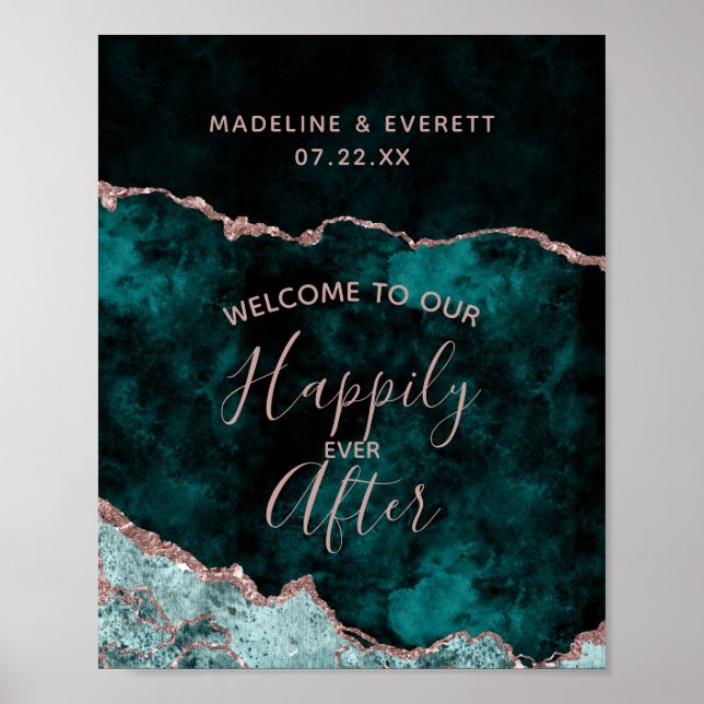 Peacock Agate Lyckligtvis efter mottagningsskylten Poster (Framsidan)