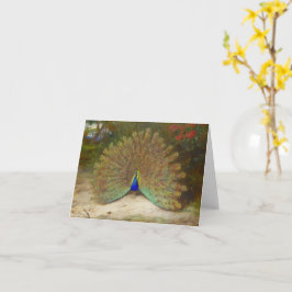 Peacock and Peacock Butterfly, Art Illustration Kort