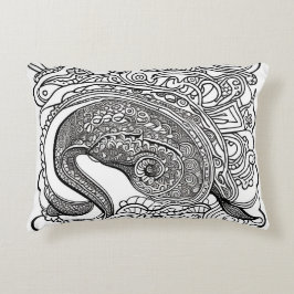 Peacock Ansikte Prydnadskudde