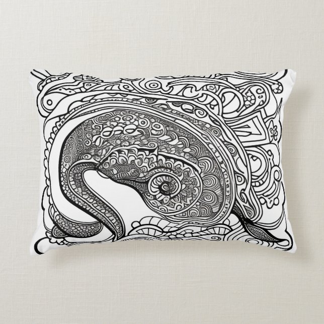 Peacock Ansikte Prydnadskudde (Framsidan)