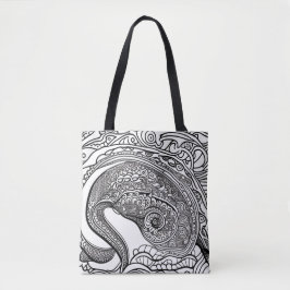 Peacock Ansikte Tote Tygkasse