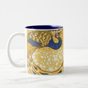 Peacock Antique Vintage Colorful Två-Tonad Mugg