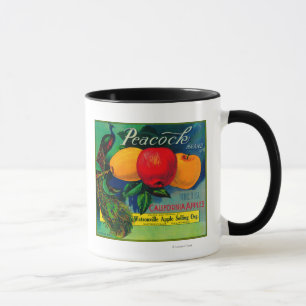 Peacock Apple Låda LabelWatsonville, CA Mugg