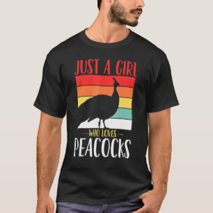 Peacock är bara en flicka som Kärlek Peacocks Retr T Shirt