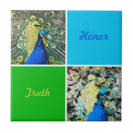 Peacock Art Kakelplatta