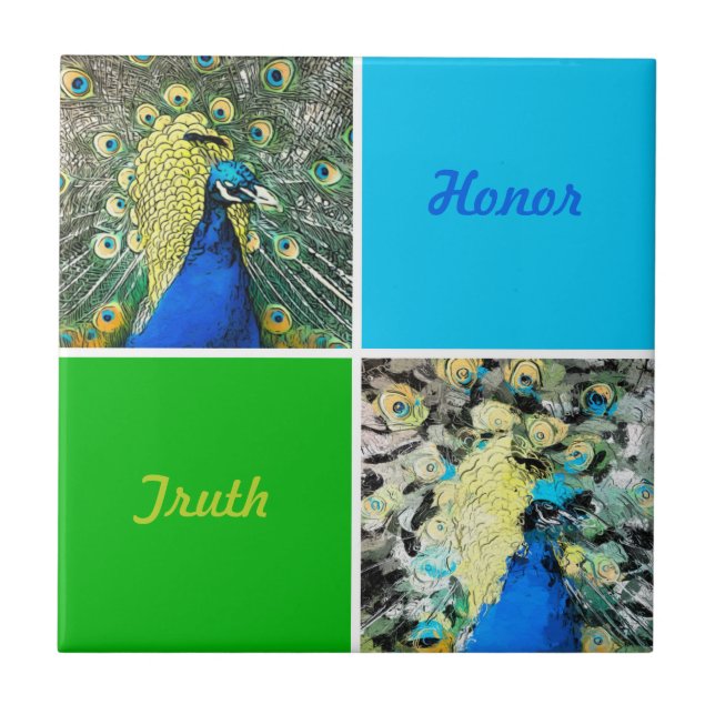 Peacock Art Kakelplatta (Framsidan)