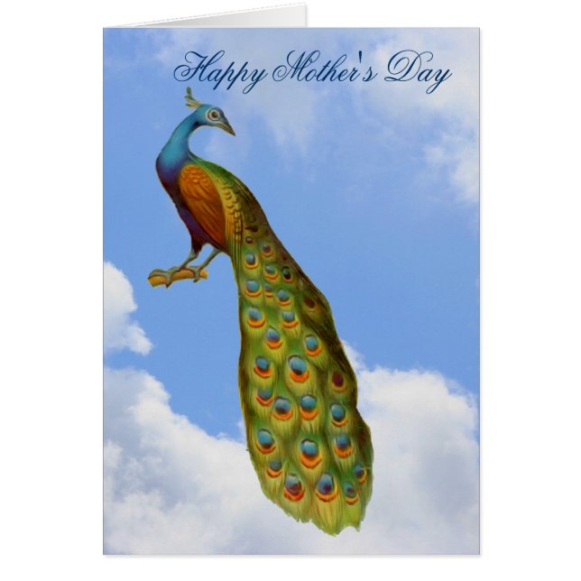 Peacock Art Mors dag Card Hälsningskort (Framsidan)