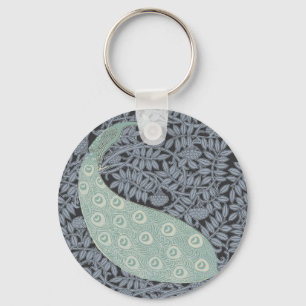 Peacock Art nouveau Bird Classic Nyckelring