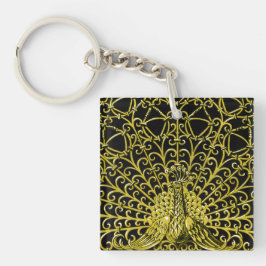 Peacock art nouveau Guld