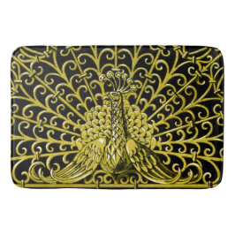 Peacock art nouveau Guld Badrumsmatta