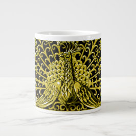 Peacock art nouveau Guld Jumbo Mugg