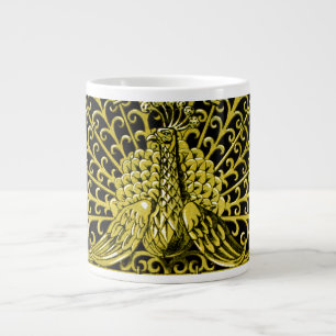 Peacock art nouveau Guld Jumbo Mugg