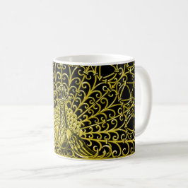Peacock art nouveau Guld Kaffemugg