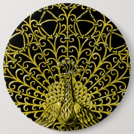 Peacock art nouveau Guld Knapp