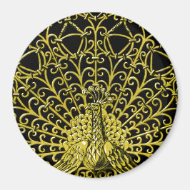 Peacock art nouveau Guld Magnet