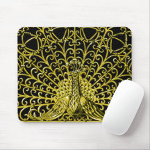 Peacock art nouveau Guld