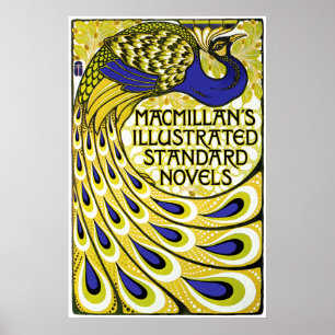 Peacock Art nouveau Poster utskrift - Vintage
