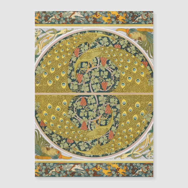 Peacock Art nouveau Stil runda, berikande utformni (Framsida)