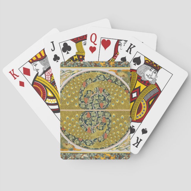 Peacock Art nouveau Stil runda, berikande utformni Casinokort (Baksidan)