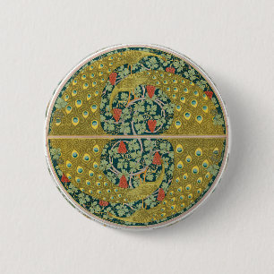 Peacock Art nouveau Stil runda, berikande utformni Knapp