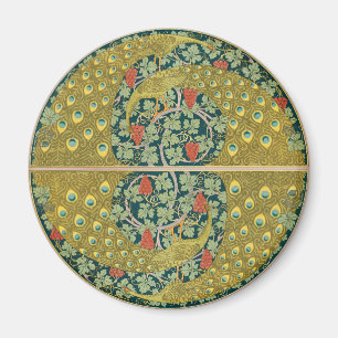 Peacock Art nouveau Stil runda, berikande utformni Magnet