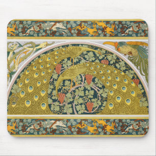 Peacock Art nouveau Stil runda, berikande utformni Musmatta