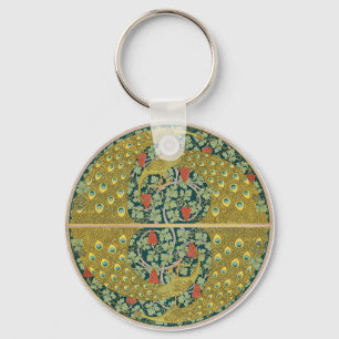 Peacock Art nouveau Stil runda, berikande utformni Nyckelring