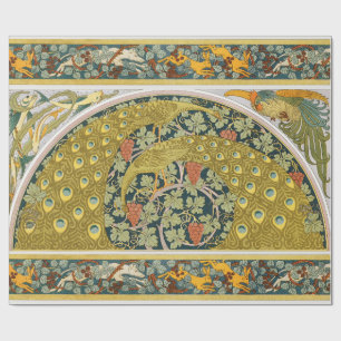 Peacock Art nouveau Stil runda, berikande utformni Presentpapper