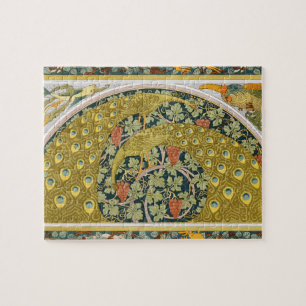 Peacock Art nouveau Stil runda, berikande utformni Pussel