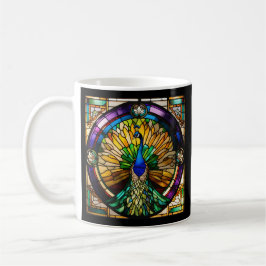 Peacock av fastnat glas kaffemugg