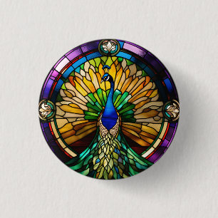 Peacock av fastnat glas knapp