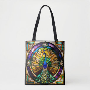 Peacock av fastnat glas tygkasse
