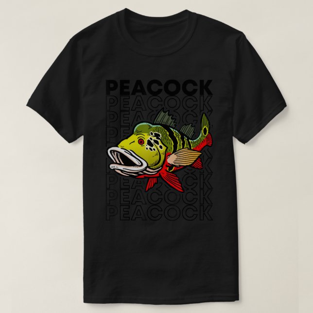 Peacock Bass 80's Stil Monster Fish Keeper T-Shir T Shirt (Design framsida)