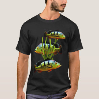 Peacock Bass Aquarium Fish Tank Art T Shirt