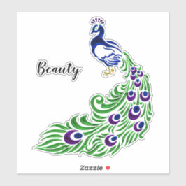 Peacock Beauty 2 Sticker Klistermärken
